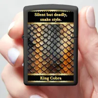 Intricate patterns of natural snakeskin in detail zippo lighter