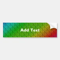 Floral Green Red Rainbow Gradient Diagonal Blend Bumper Sticker