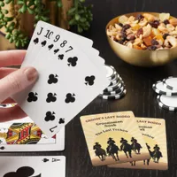 Groomsman's Name Groom’s Last Rodeo Cowboy Sunset Poker Cards