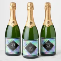 Elegant 43rd Opal Wedding Anniversary Celebration Sparkling Wine Label