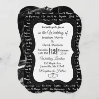 Black and White Modern Romantic Wedding Invitation