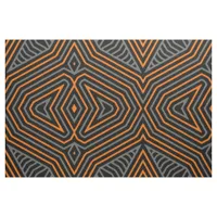 Orange Grey and Black Ethnic Tribal Pattern Fabric