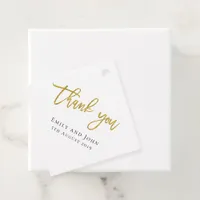 Thank you/gold/your names & message wedding favor tags