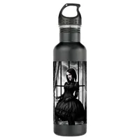 Black and White Creepy Gothic Girl  Stainless Steel Water Bottle