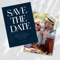 Modern Minimalist Bold Typography Photo Wedding Save The Date