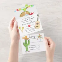 Mexican Fiesta Taco Wedding/Couples Shower All In One Invitation
