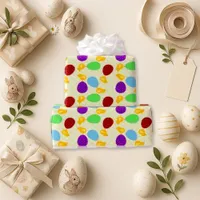 Colorful Easter Eggs Polka Dot Festive Wrapping Paper