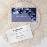 Chic Modern Balloon Artist Navy Blue Silver Business Card