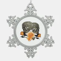 Funny Halloween Till Death Do Us Part Design Snowflake Pewter Christmas Ornament