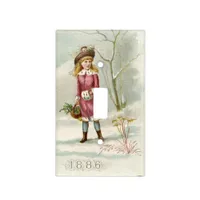 Vintage Winter Girl Light Switch Cover