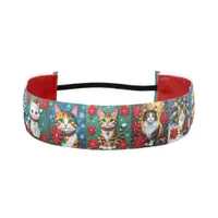 Whimsical Festive Cats Christmas  Athletic Headband