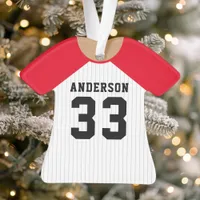 Personalized Red Baseball Jersey Ornament