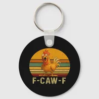 F-Caw-F Chicken Essential Vintage Graphic Keychain