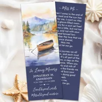 Boat Lake Modern Memorial Funeral Prayer Card Bookmarks