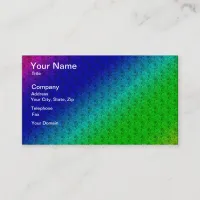 Diag Rainbow Gradient Floral Pattern Blue Green Business Card