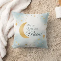 Sweet Over the Moon Blue Boy Baby Nursery Decor Throw Pillow