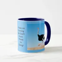 Funny Keep on Running Ostrich Photo Mug