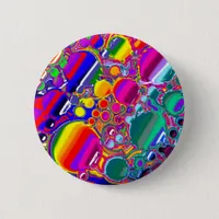 Rainbow Blast Abstract Art   Button