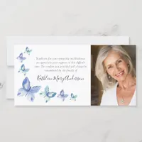 Butterfly Photo Funeral Thank You Card