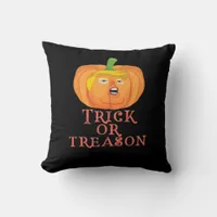 Trick Or Treason Halloween Impeach Trumpkin Design Throw Pillow