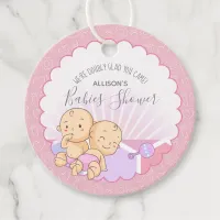 Twins Baby Shower Girls ID642 Favor Tags