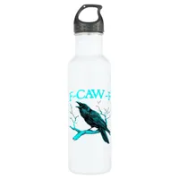 Crow F-Caw-F Funny Bird Retro Design Creative Styl Stainless Steel Water Bottle
