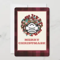 Merry Christmask Lit COVID Pathogen Mask Xmas Holiday Card