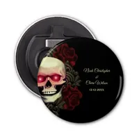 Red Scary floral dark moody gothic skull halloween Bottle Opener