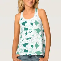 Stingrays and Manta Rays Cool Female Scuba Diver Tank Top