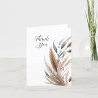 Rustic Pampas Botanical Thank You Card