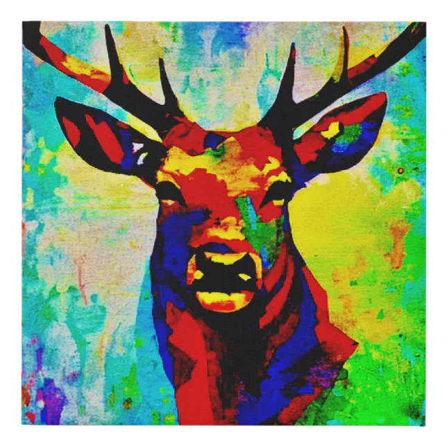 majestic deer faux canvas print