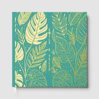 Monstera Gold Foliage Wedding  Foil Guest Book