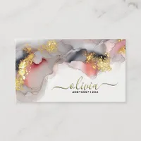 Stunning Pink Blush Ultra Liquid Alcohol Ink Business Card