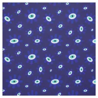 Greek Eye Blue and White Pattern Fabric