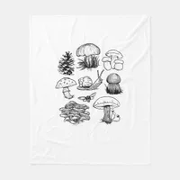 Cottagecore Aesthetic Goblincore Mushroom Snail Fleece Blanket