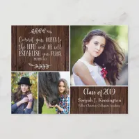 Rustic Christian Graduation Bible Verse | Barn Postcard