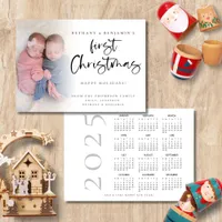 Twin Baby First Christmas Photo 2025 Calendar Holiday Card
