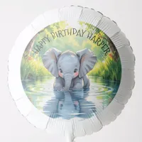 Baby Elephant Themed Personalized Birthday Party Balloon