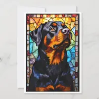 Stained Glass Style Rottweiler Dog Card