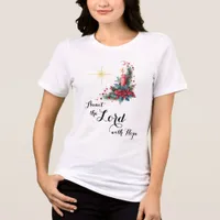 Advent Await the Lord with Hope Christmas Star Tri-Blend Shirt