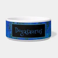 Personalized Blue dinosaur Hide Bowl