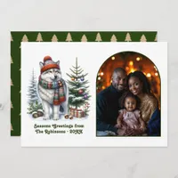 Woodland Husky Cozy Nordic Forest Christmas Magic Holiday Card