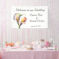 Elegant Watercolor Calla Lilies Romantic Floral Banner