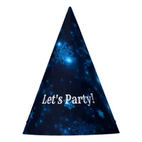 Deep Blue & Bright Snowflakes Party Hat