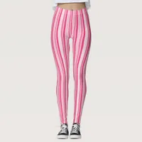 Shades of Pink Stripes Leggings