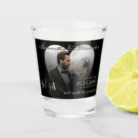 Gothic Black Wedding Photo Till Death Do Us Part Shot Glass