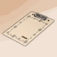 Floral Boho Monogram Brown | Clipboard