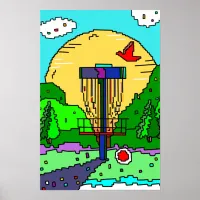 Disc Golf Course Summer Sunshine Poster