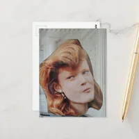 Red Head in a Elegant Room surreal collage Postcard