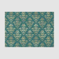 Teal and Gold Vintage Tissue Paper